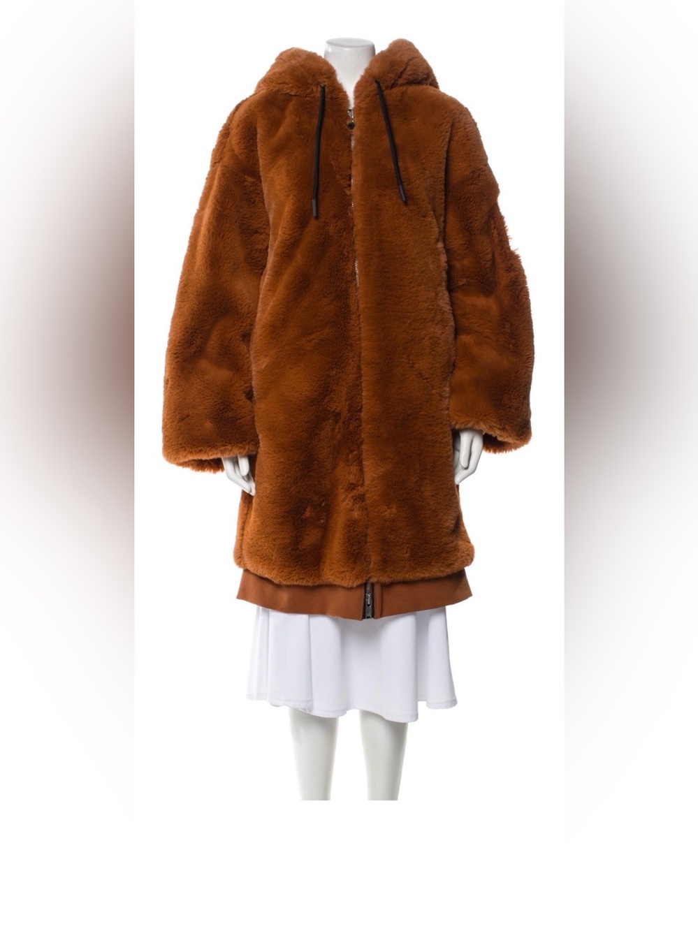 MOOSE KNUCKLES Faux Fur Hooded Coat in Chestnut Brown